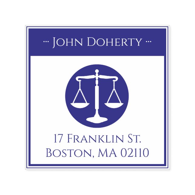 Skala des Justizsymbols | Rücksendeadresse Selbstf Permastempel (Design)