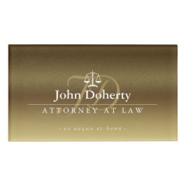 Skalen eleganten des Goldes der Gerechtigkeits-| Namenschild