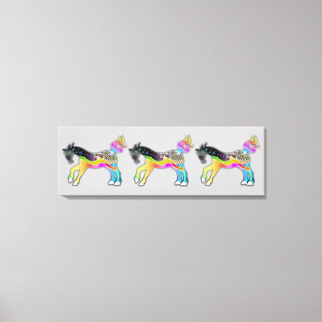 SKALIERBARE BREITE FORMAT Pop Art PONIES Leinwanddruck (Vorderseite)