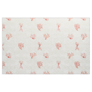 Skalierbare Repeat Beach Red Coral Damask Holz Stoff