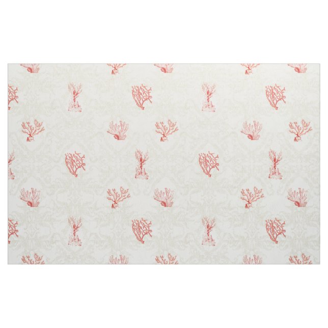 Skalierbare Repeat Beach Red Coral Damask Holz Stoff (Fat Quarter (45,7 x 55,9 cm))
