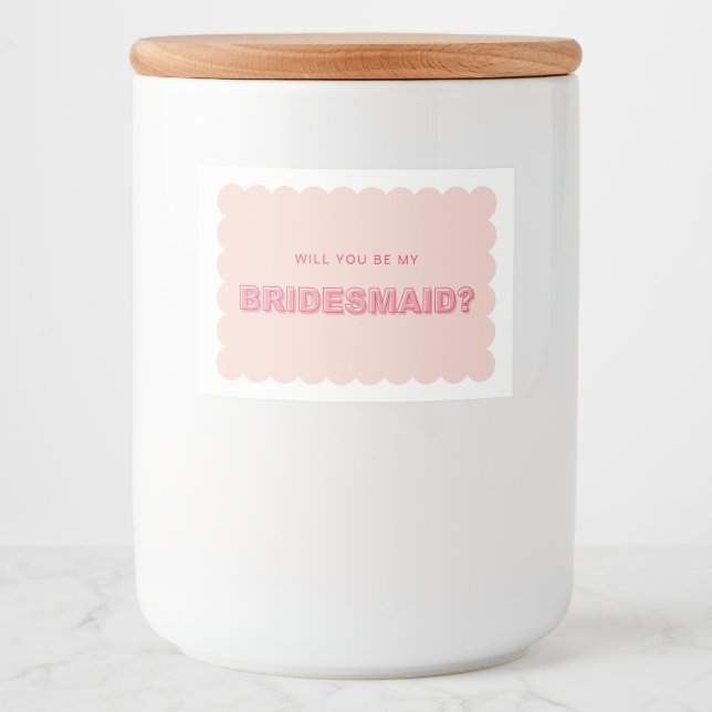 Skalierte Kante Fett Text Bridesmaid Candle Label Lebensmitteletikett (Vorderseite)