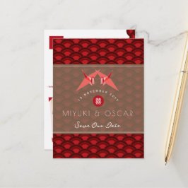 Skalierung der Papierkrane-Muster Hochzeit speiche Ankündigungspostkarte