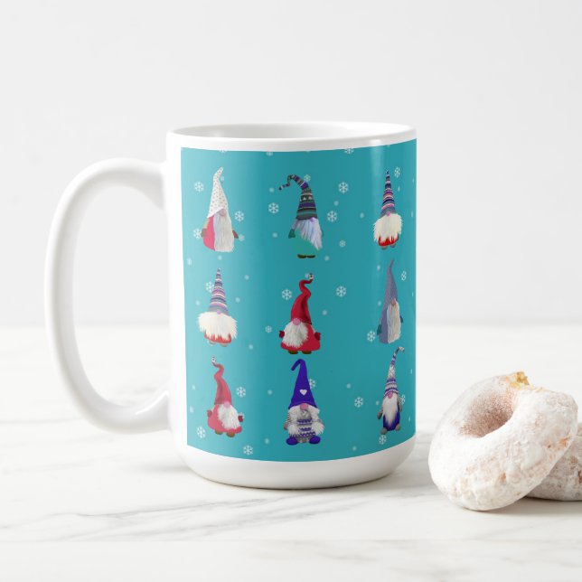 Skandi Gnomos Weihnachten Kaffeetasse (Mit Donut)