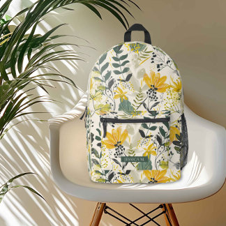 Skandi-Inspirierte botanische Skizzen Bedruckter Rucksack