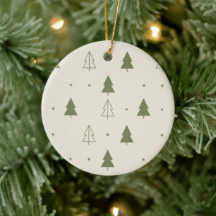 Skandi-Minimalisten-Bäume-Muster Weihnachtsdekorat Keramik Ornament