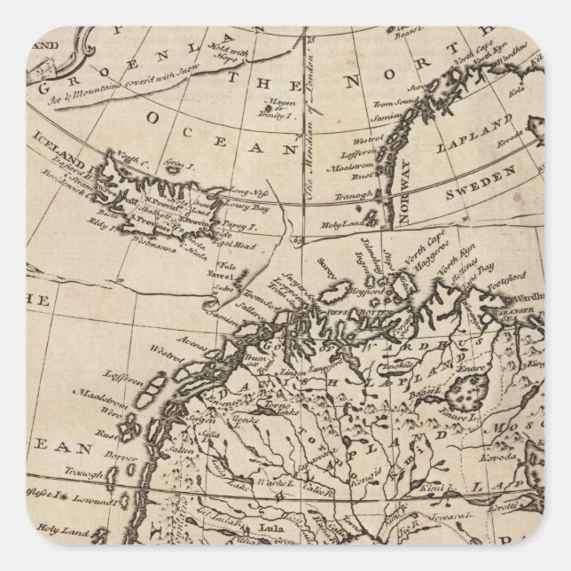 Skandinavien 4 quadratischer aufkleber (Vorderseite)