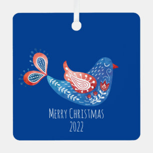 Skandinavien Blue Bird Folk Kunst, Dichtung und Mu Ornament Aus Metall