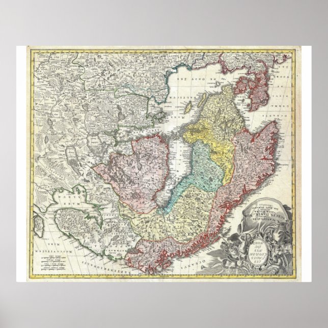 Skandinavien Finnland Dänemark Karte Poster (Vorne)