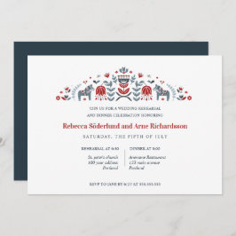 Skandinavien Folk Art Dala Probe Abendessen Einladung