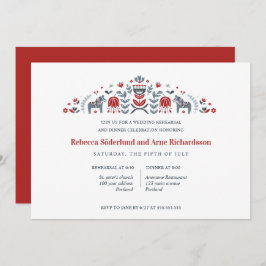 Skandinavien Folk Art Dala Probe Abendessen Einladung