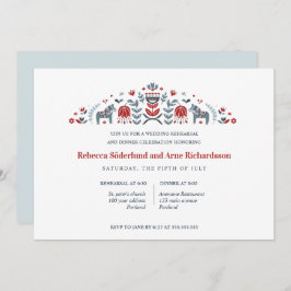 Skandinavien Folk Art Dala Probe Abendessen Einladung