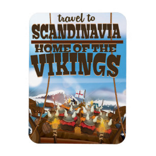 Skandinavien Heimat der Wikinger Cartoon Poster Magnet