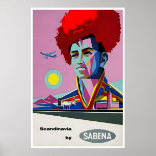 Skandinavien Kunst Sabena Reiseplakat Fluglinien D Poster