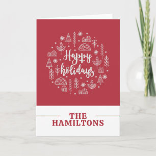 Skandinavien Nordic Happy Holidays Personalisiert Feiertagskarte