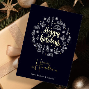 Skandinavien Nordic Happy Holidays Personalisiert Folien Feiertagskarte