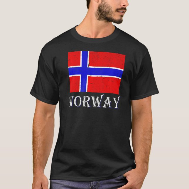 Skandinavien Nordisches Land Norwegische Flagge No T-Shirt (Vorderseite)