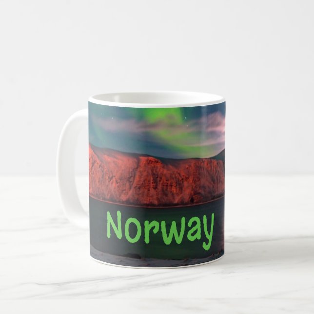 Skandinavien Northern Lights Red Clips Kaffeetasse (Vorderseite Links)