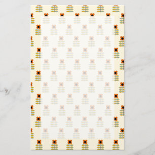 Skandinavien Orangefarbenes Muster Briefpapier