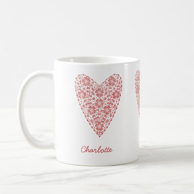 Skandinavien Personalisiert Red White Kaffeetasse (Links)
