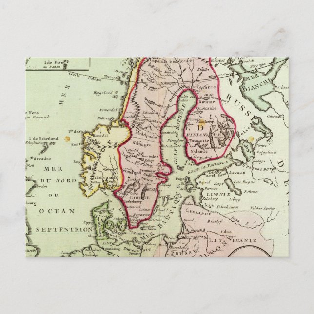 Skandinavien, Schweden, Dänemark Postkarte (Vorderseite)