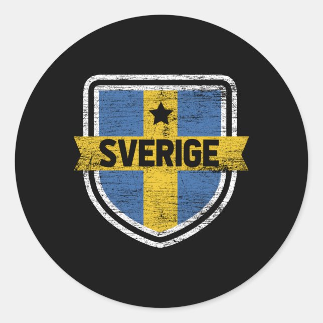 Skandinavien Schweden Grau Runder Aufkleber (Vorderseite)