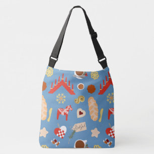 Skandinavien/Schweden Jul Weihnachtsgebäck Design Tragetaschen Mit Langen Trägern