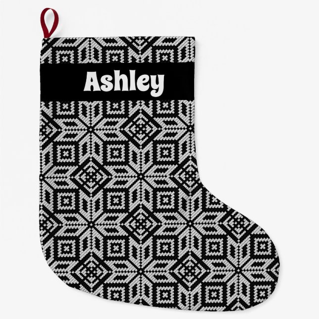 Skandinavien Selburose Weihnachtsmuster Großer Weihnachtsstrumpf (Vorderseite)