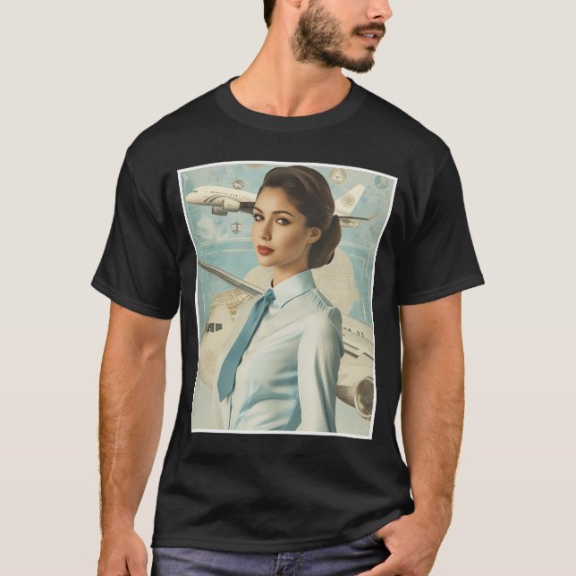 Skandinavien Skybound: Stewardess Style Essentials T-Shirt (Vorderseite)