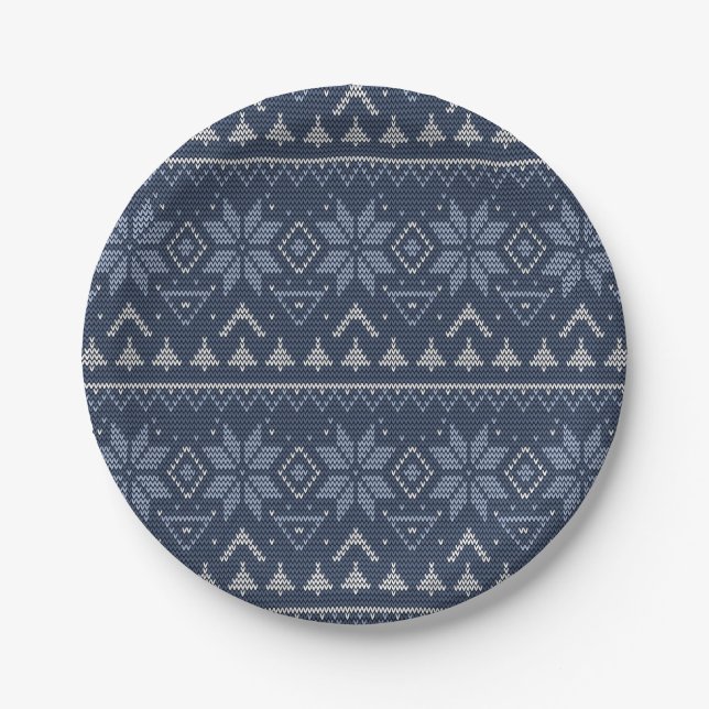 Skandinavien, Strickpapiertasse Pappteller (Vorderseite)