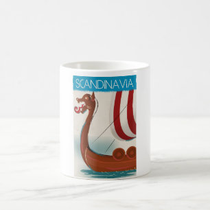 Skandinavien Vintage Reiseplakat Tasse
