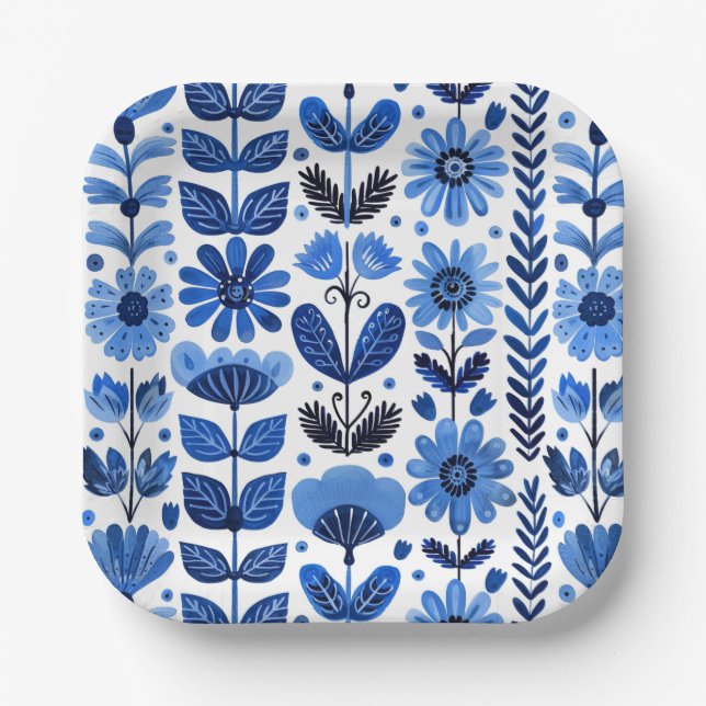 Skandinavienblüte Pappteller (Vorderseite)