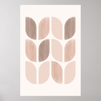 Skandinavienkunst Geometrische Blätter oder Blume Poster