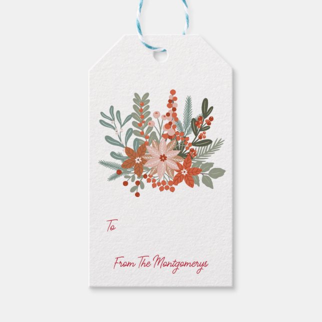 Skandinavier Blumenfamilie Holiday Geschenkanhänger (Vorderseite)