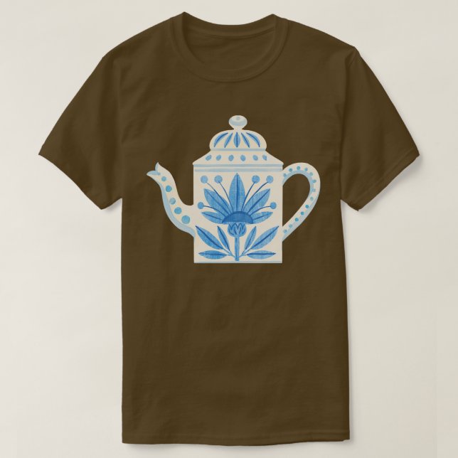Skandinavier Blumenteapot T-Shirt (Design vorne)