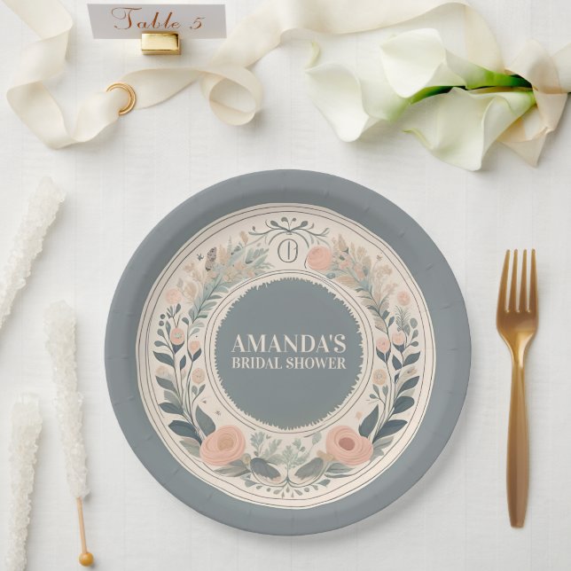 Skandinavier Boho Floral Pappteller (Hochzeit)