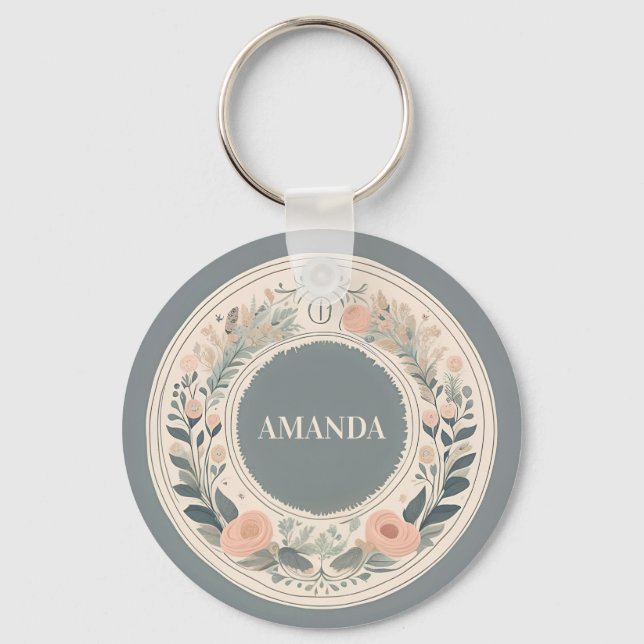 Skandinavier Boho Floral Schlüsselanhänger (Vorderseite)
