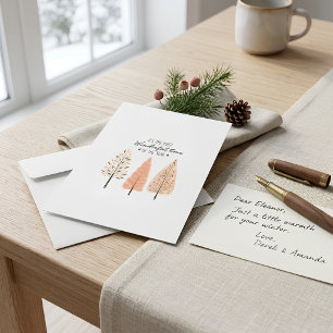Skandinavier Boho Pine Trees Nordic Winter Scene Feiertagskarte