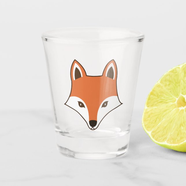 Skandinavier Cartoon Fox Face Schnapsglas (Vorderseite)