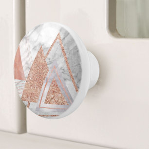 Skandinavier Chic-Rose, geometrischer weißer Marmo Keramikknauf