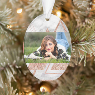 Skandinavier Chic-Rose, geometrischer weißer Marmo Ornament