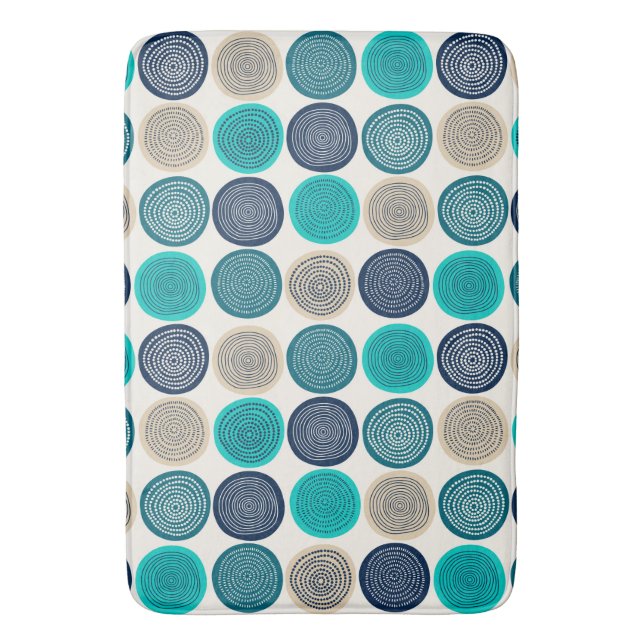 Skandinavier Circle Dots Mandala Muster 1 Badematte (Vorderseite Vertikal)