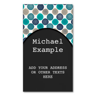 Skandinavier Circle Dots Mandala Muster 1 Magnetische Visitenkarte