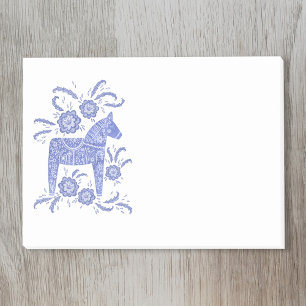 Skandinavier Dala Horse Blue Post-it Klebezettel