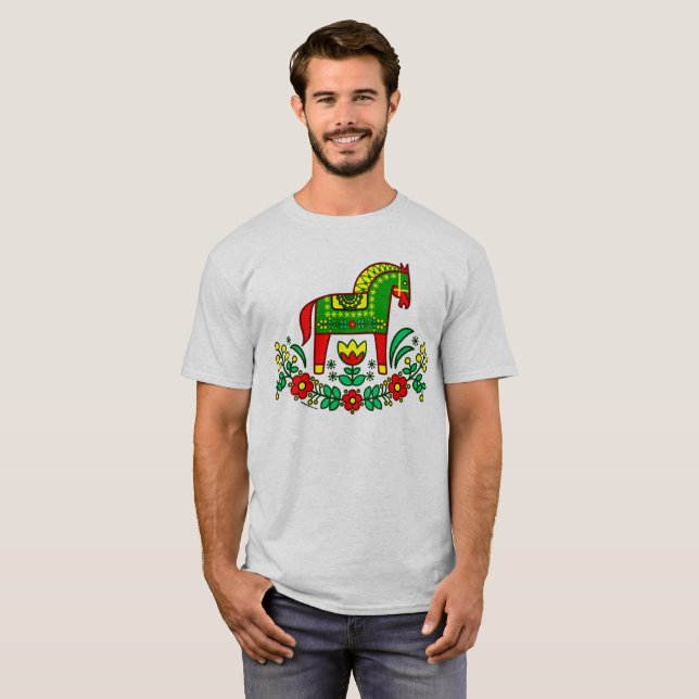 Skandinavier Dala Pferd! T-Shirt (Vorne ganz)