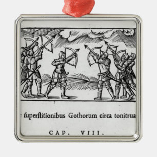 Skandinavier, die ihre Pfeile verwenden Ornament Aus Metall