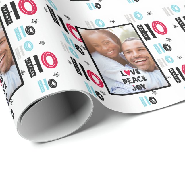 Skandinavier Doodle FOTO Weihnachten Moderne Geschenkpapier (Rolleneckpunkt)