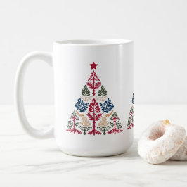 Skandinavier Folk Art Multicolor Weihnachtsbaum Kaffeetasse