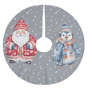 Skandinavier Folk Santa Claus Polyester Weihnachtsbaumdecke