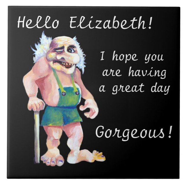 Skandinavier Funny Looking Liebe Troll Fliese (Vorderseite)